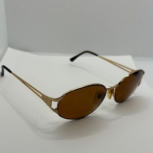 Vintage Sergio Tacchini Sunglasses Gold Brown S.T. 1047-S T802 130 90s Designer